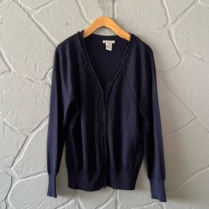 Avalin Navy Blue Cardigan Wool Blend Sweater